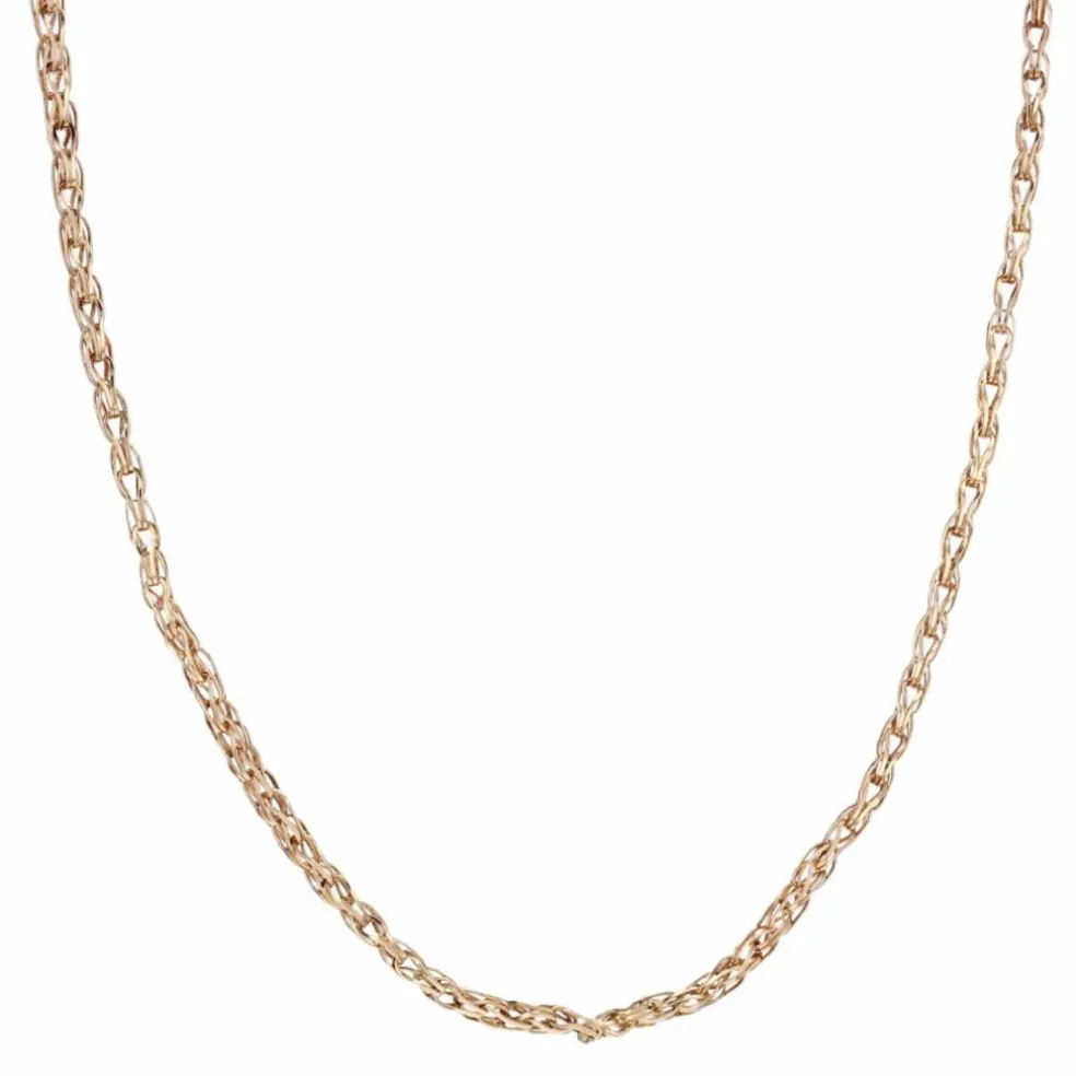 Chaine maille pliée or rose