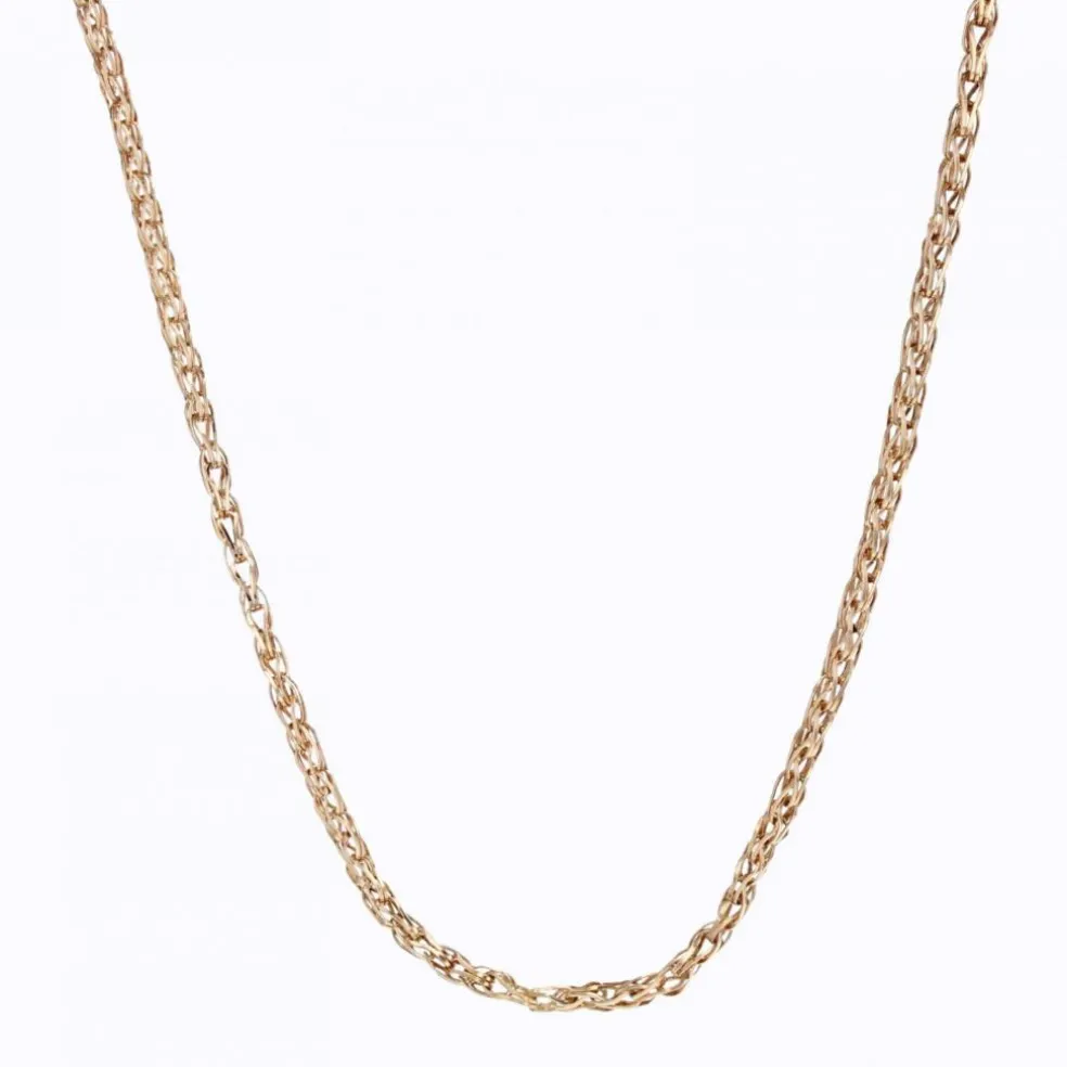 Chaine maille pliée or rose