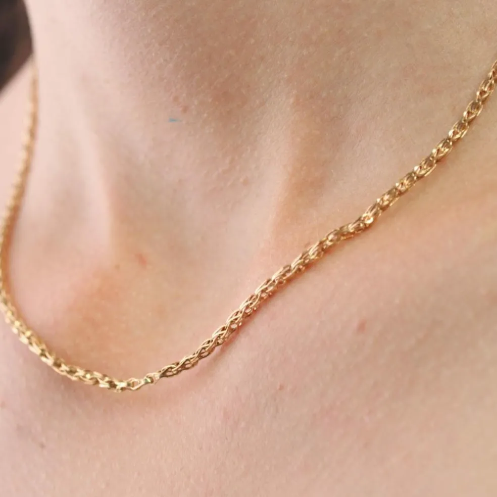 Chaine maille pliée or rose