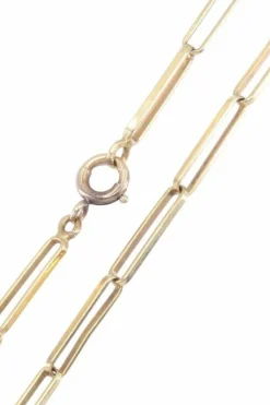 chaine maille rectangle or jaune