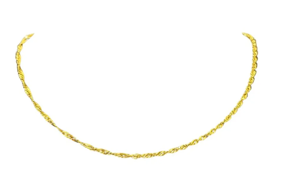 Chaine maille singapour or jaune
