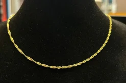 Chaine maille singapour or jaune