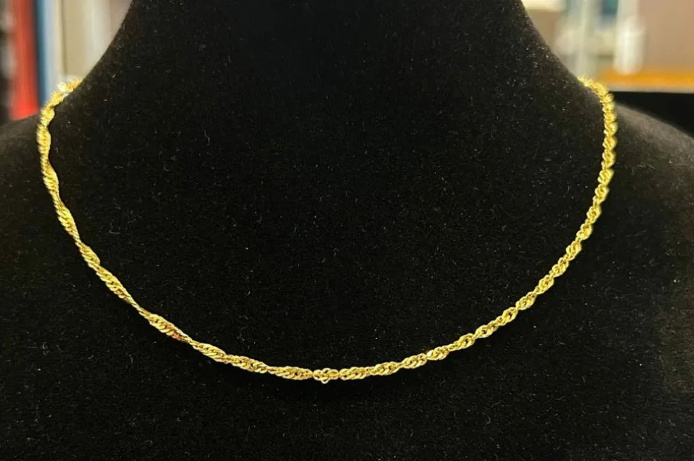 Chaine maille singapour or jaune