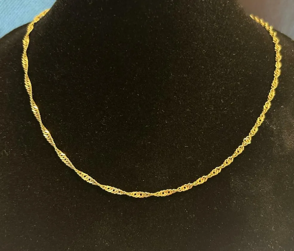 Chaine maille singapour or jaune
