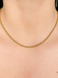 CHAINE MAILLE TORSADEE OR JAUNE