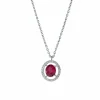 CHAINE OR BLANC - PENDENTIF RUBIS/DIAMANTS