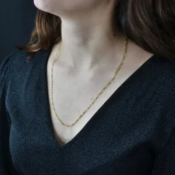 Chaine or jaune gourmette maille ovale