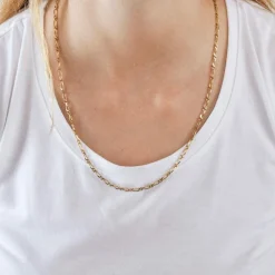 Chaine or jaune maille alternée