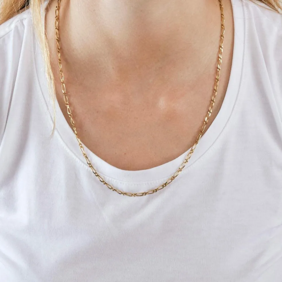 Chaine or jaune maille alternée