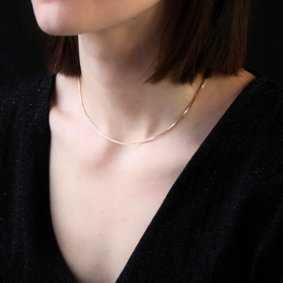 Chaine or jaune maille cube