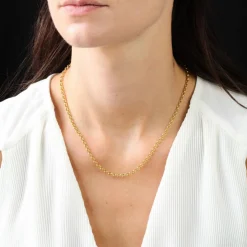 Chaine or jaune maille jaseron d'occasion