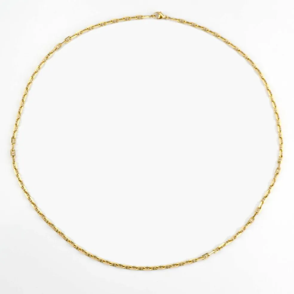 Chaine or jaune maille marine limée