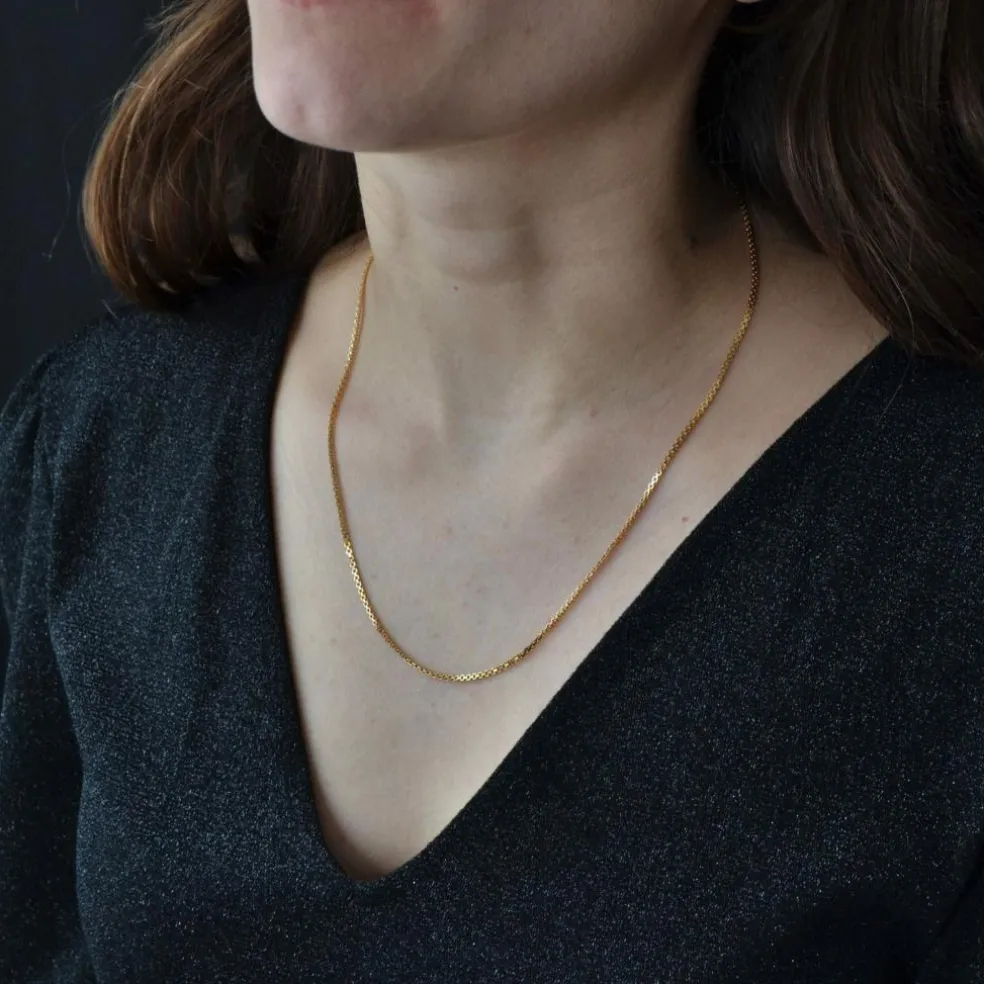 Chaine or jaune maille plate