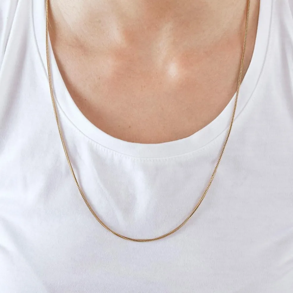Chaine or rose maille palmier