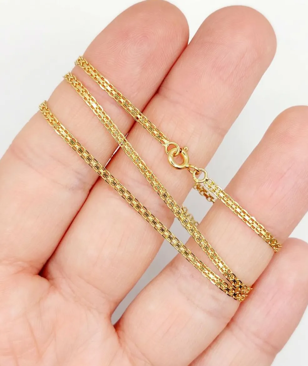 Chaine vintage or jaune double maille gourmette