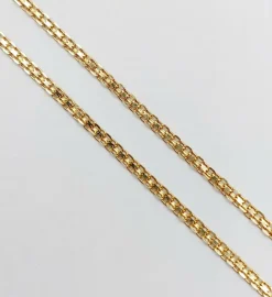 Chaine vintage or jaune double maille gourmette