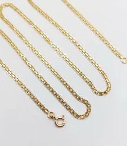 Chaine vintage or jaune double maille gourmette
