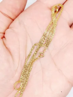Chaine vintage or jaune double maille gourmette
