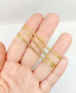 Chaine vintage or jaune double maille gourmette