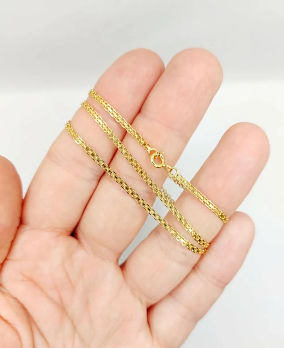 Chaine vintage or jaune double maille gourmette