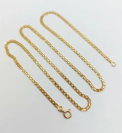 Chaine vintage or jaune double maille gourmette