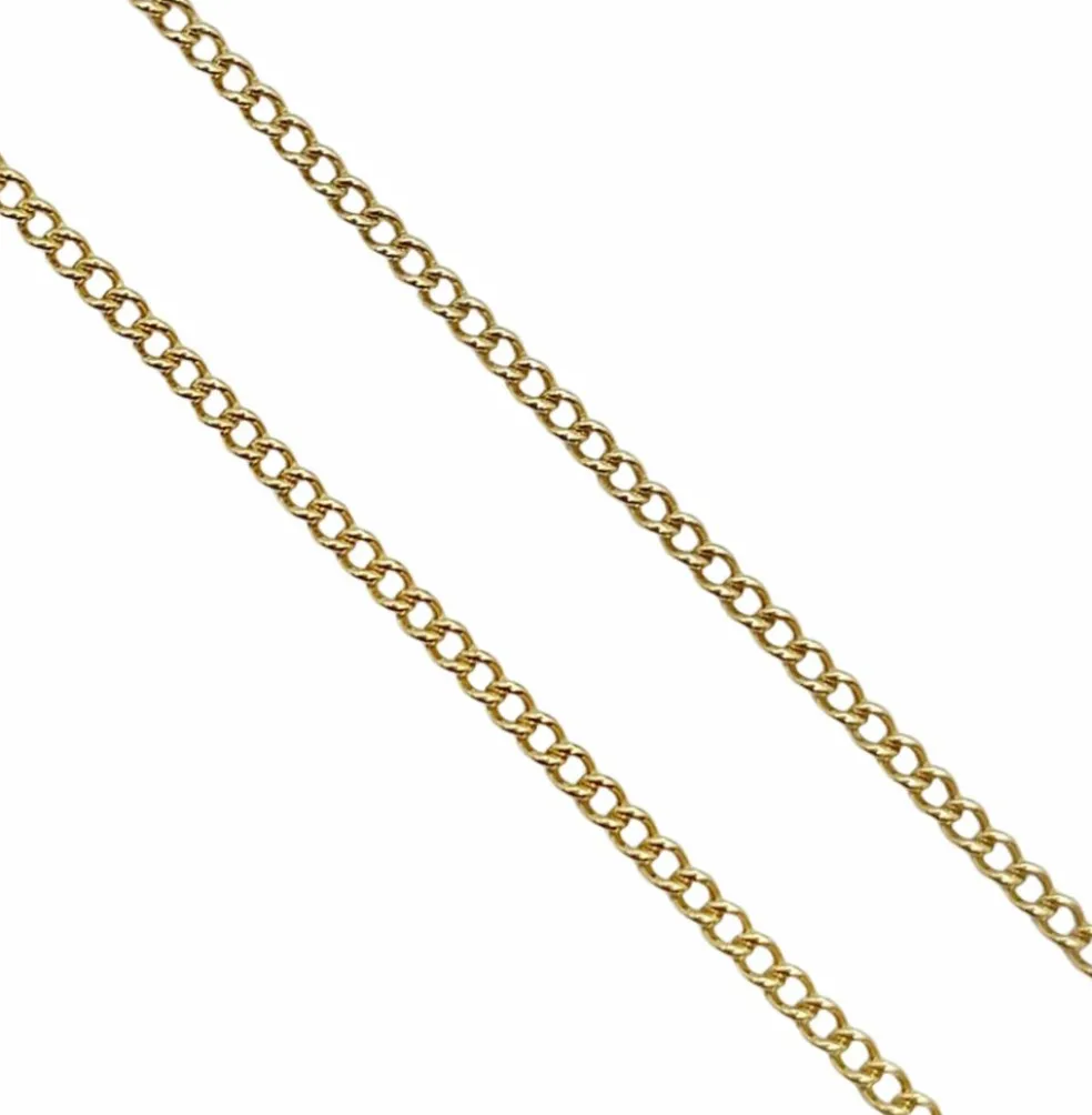 Chaine vintage or jaune maille gourmette