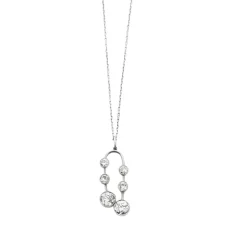 Chaîne + pendentif or blanc diamants