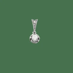 Chaîne & pendentif or platine diamants