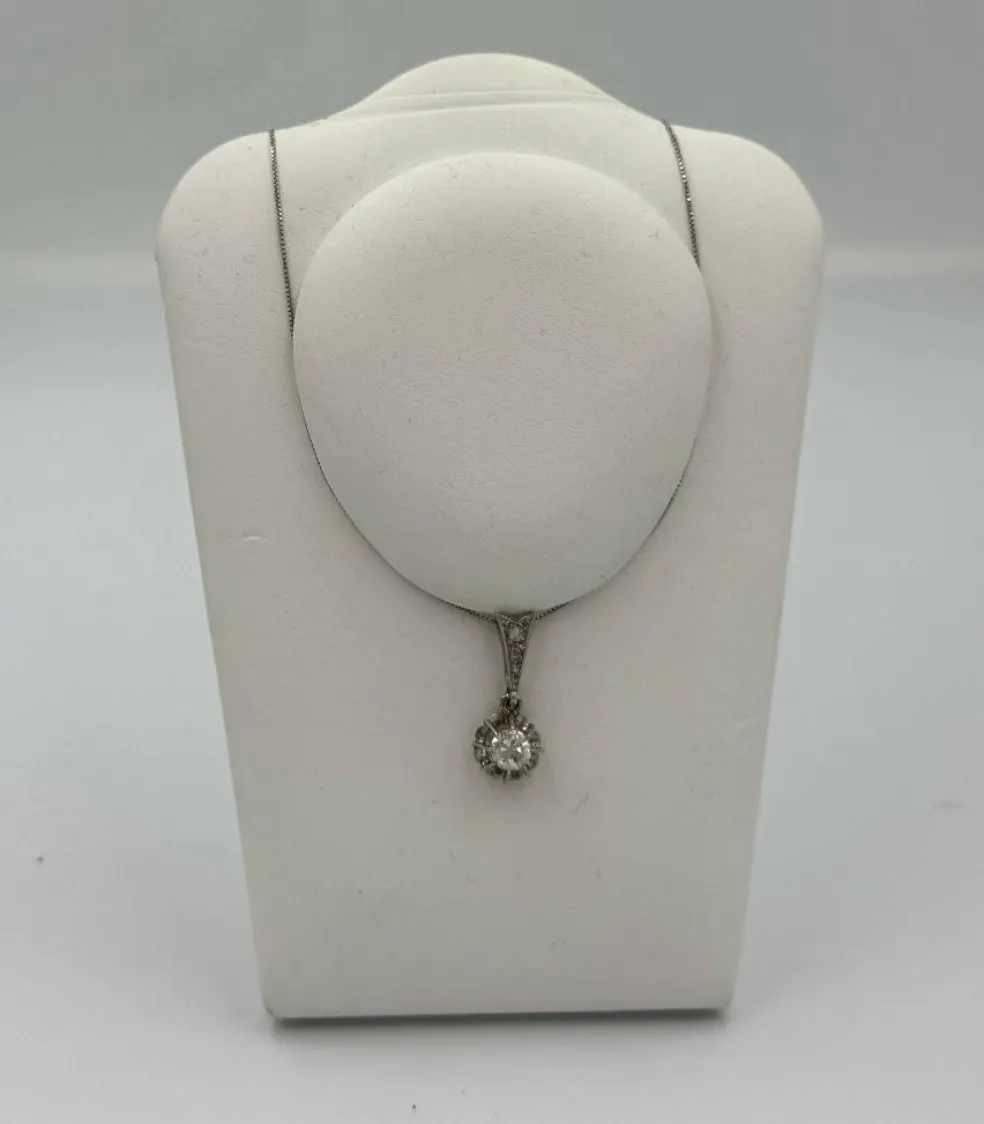 Chaîne & pendentif or platine diamants