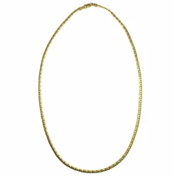 Chaîne en or jaune maille croisée plate