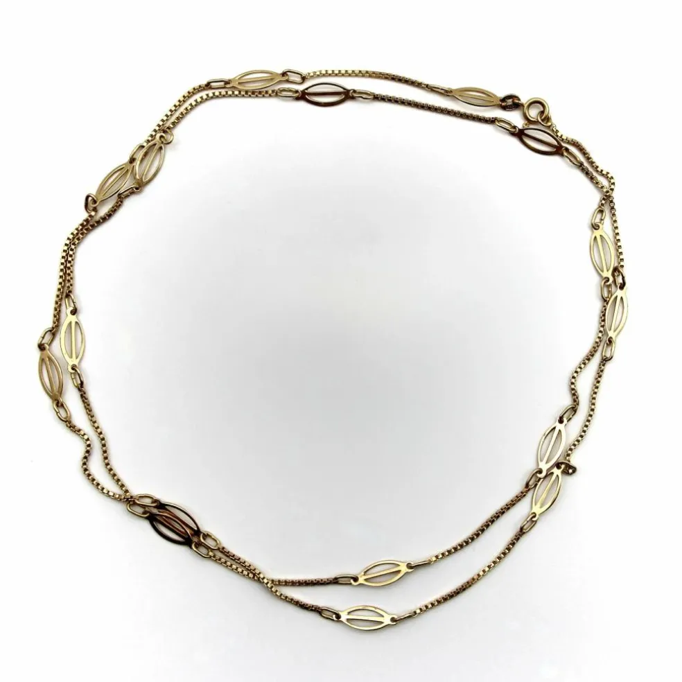 Chaîne italienne vintage à maillons fantaisie en or 18 carats