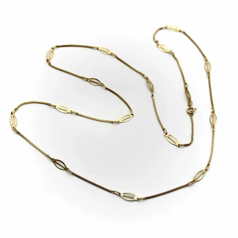 Chaîne italienne vintage à maillons fantaisie en or 18 carats