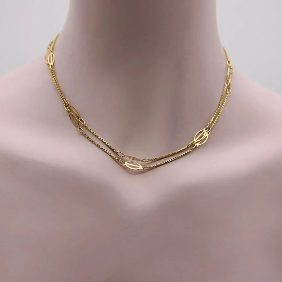 Chaîne italienne vintage à maillons fantaisie en or 18 carats
