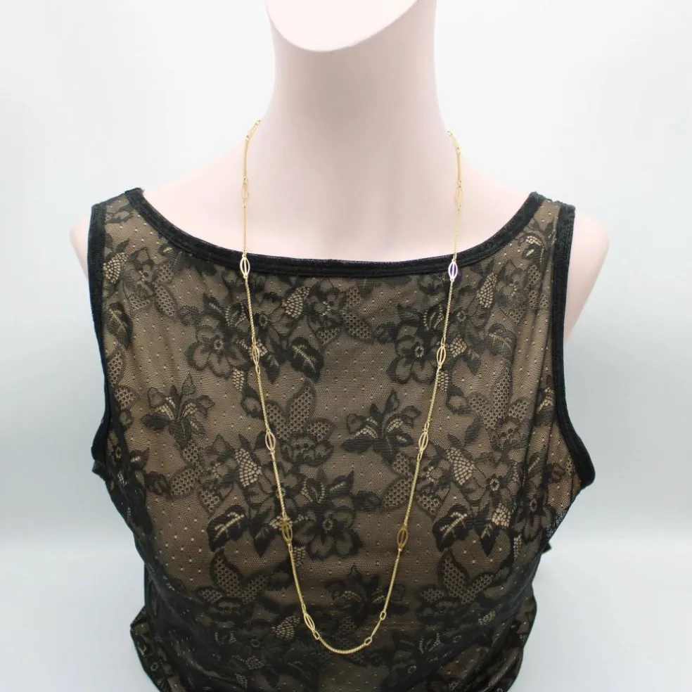 Chaîne italienne vintage à maillons fantaisie en or 18 carats