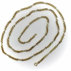 Chaîne italienne vintage en or 18 carats avec maillons gourmette et infini