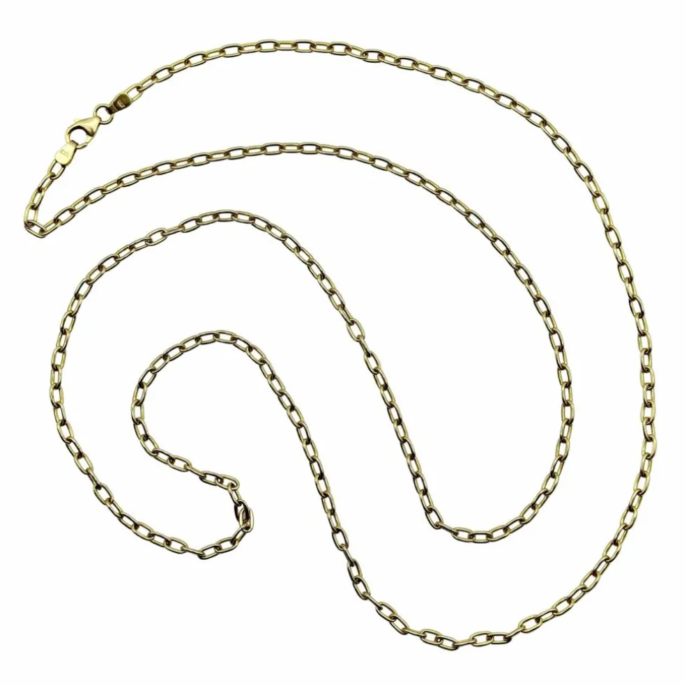 Chaîne longue italienne à maillons ouverts en or 18 carats