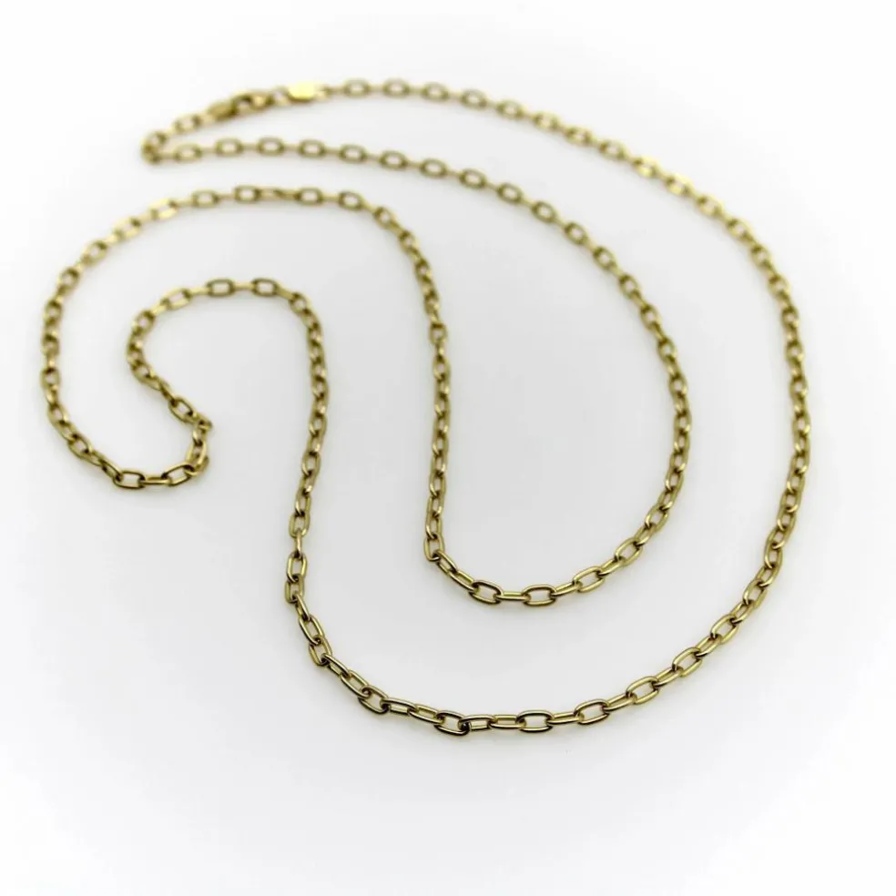 Chaîne longue italienne à maillons ouverts en or 18 carats