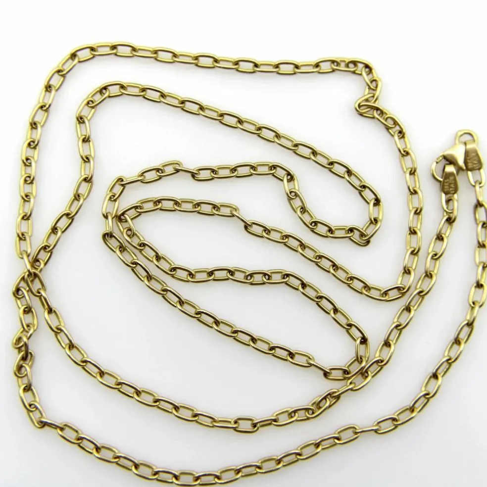 Chaîne longue italienne à maillons ouverts en or 18 carats