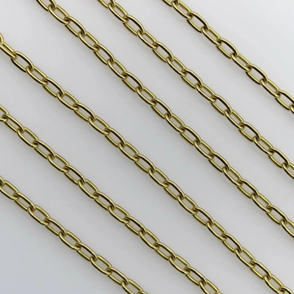 Chaîne longue italienne à maillons ouverts en or 18 carats