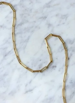 Chaîne maille rectangle or jaune