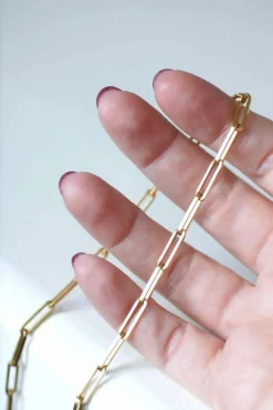 Chaîne maille rectangle or jaune