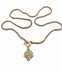 Chaîne maille serpent et pendentif diamant