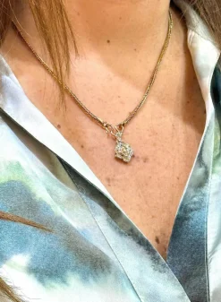 Chaîne maille serpent et pendentif diamant