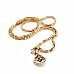 Chaîne maille serpent et pendentif diamant