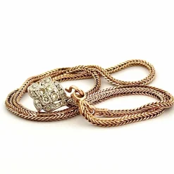 Chaîne maille serpent et pendentif diamant