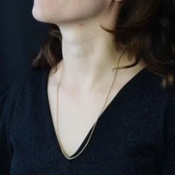 Chaîne or jaune maille forçat limée