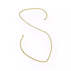 Chaîne or jaune maille gourmette 65cm