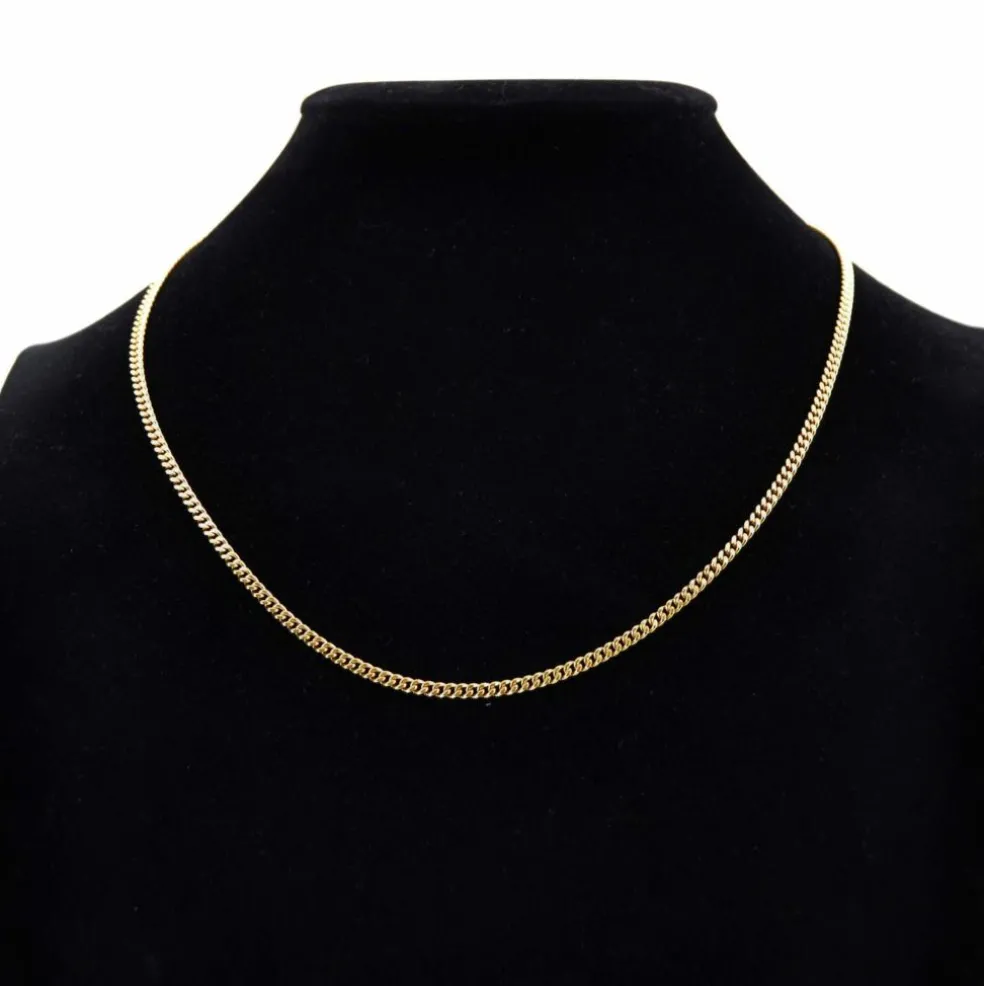 Chaîne or jaune maille gourmette limée