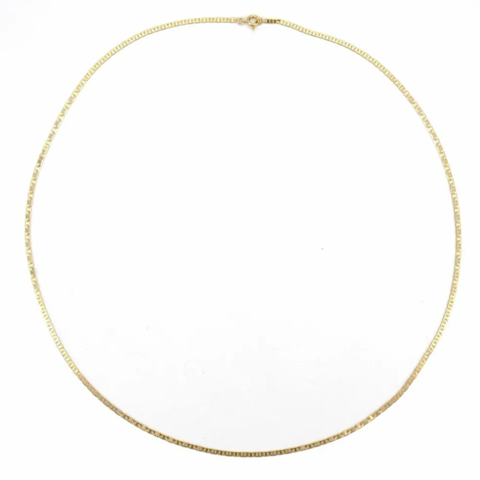 Chaîne or jaune maille marine plate
