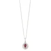 Chaîne pendentif, rubis et diamant